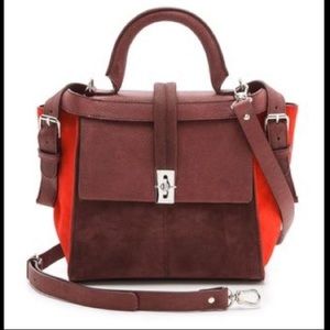 LAST DAY CARVEN Suede Leather Satchel